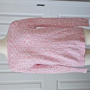 Tommy Hilfiger Pink and White Sweater Size M